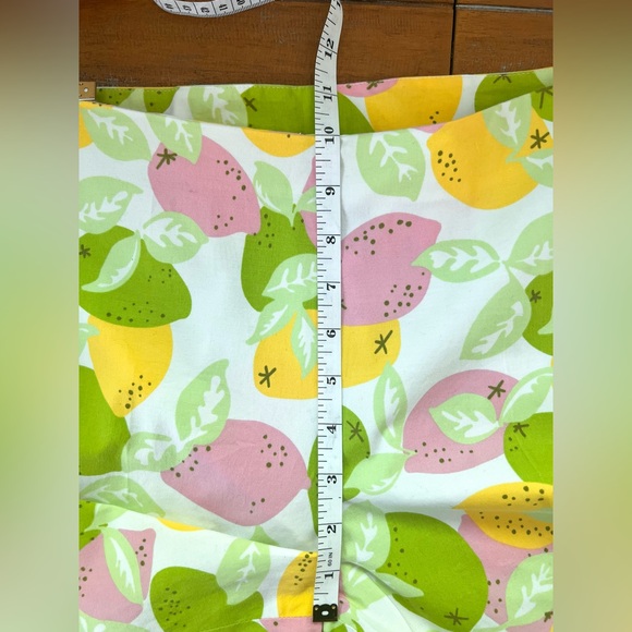 Lilly Pulitzer Vintage White Label Fresh Lemons Print Pants Cotton Flat Front - Picture 8 of 9